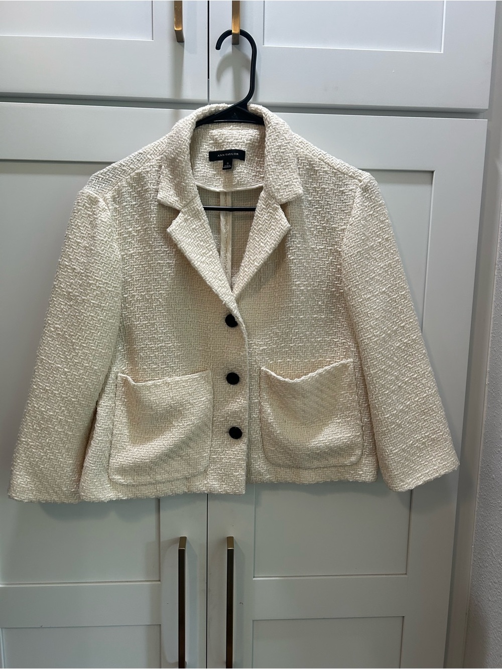 Ann Taylor Cream Tweed Blazer